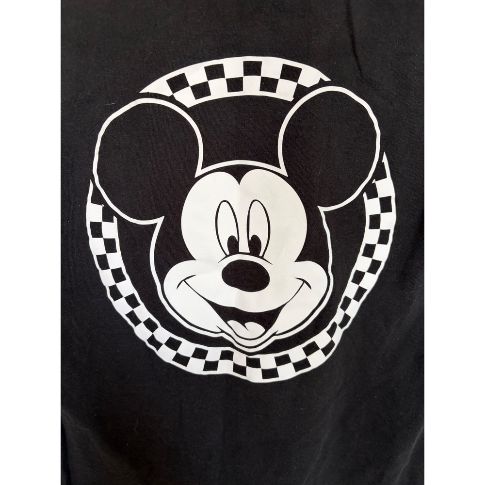 Disney Mickey Mouse Checkered Graphic T-Shirt Black M&O Gold 4800 Small